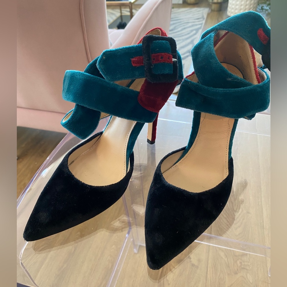 Zara tricolor Velvet shoes